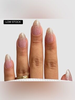 Sassy Saints - Dipped In Gold - Glitter Gold Ombre and Blush Pink